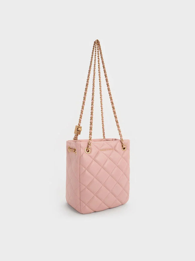 Alva Quilted Braided-Strap Shoulder Bag _Light Pink