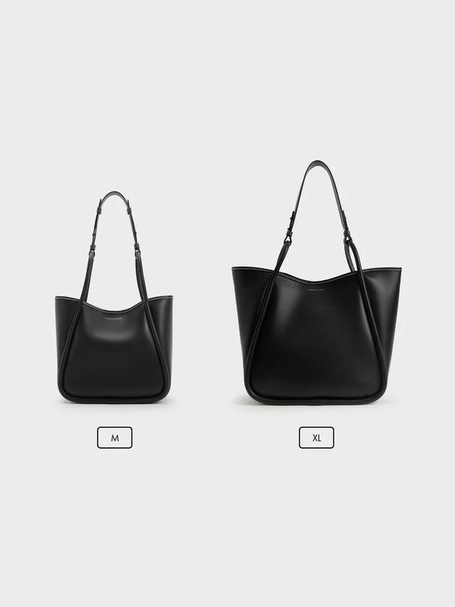 CHARLES & KEITH Women Mini Lyla Tubular Tote Bag -Black