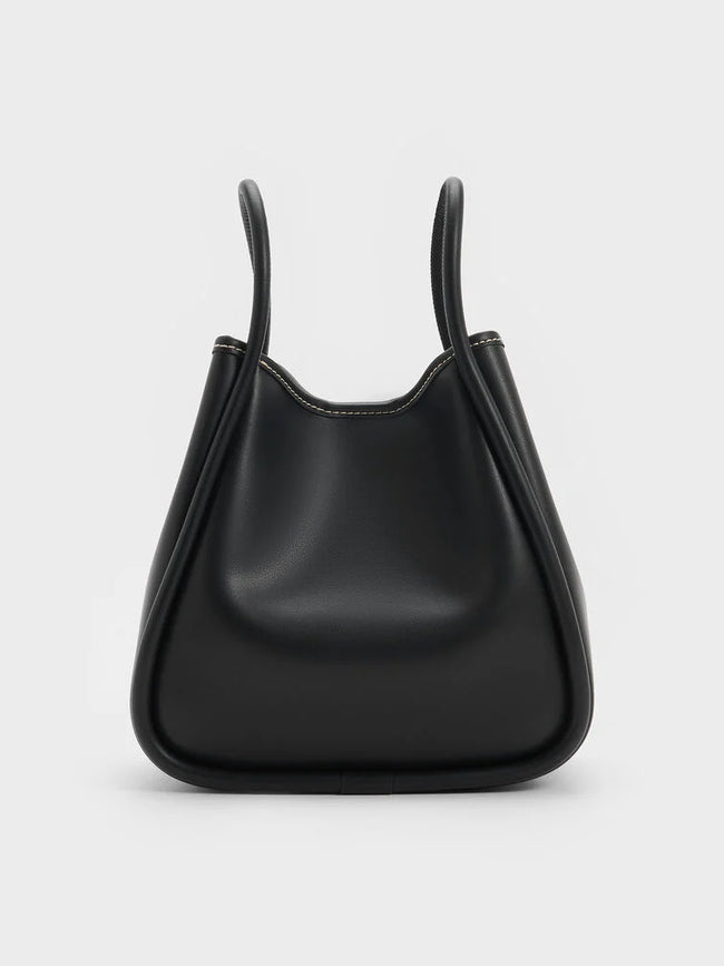CHARLES & KEITH Women Mini Lyla Tubular Tote Bag -Black