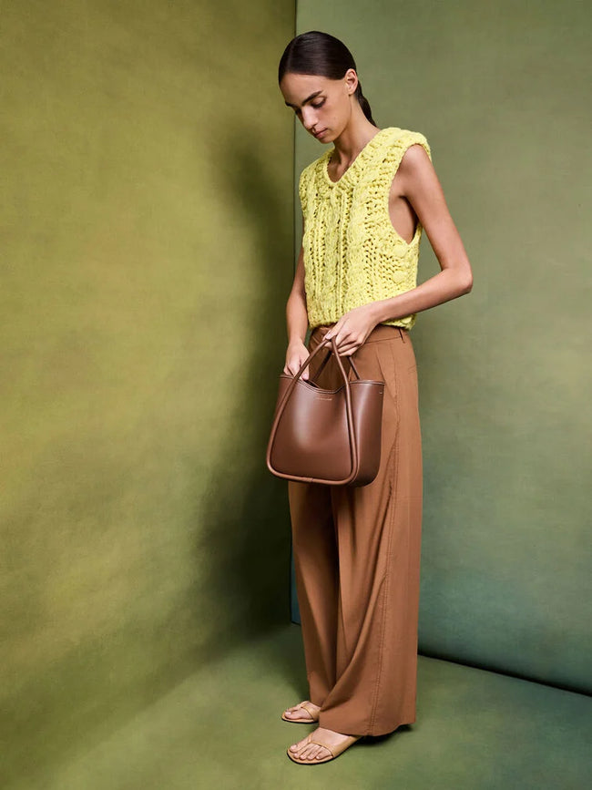 CHARLES & KEITH Women Mini Lyla Tubular Tote Bag - Chocolate -Chocolate