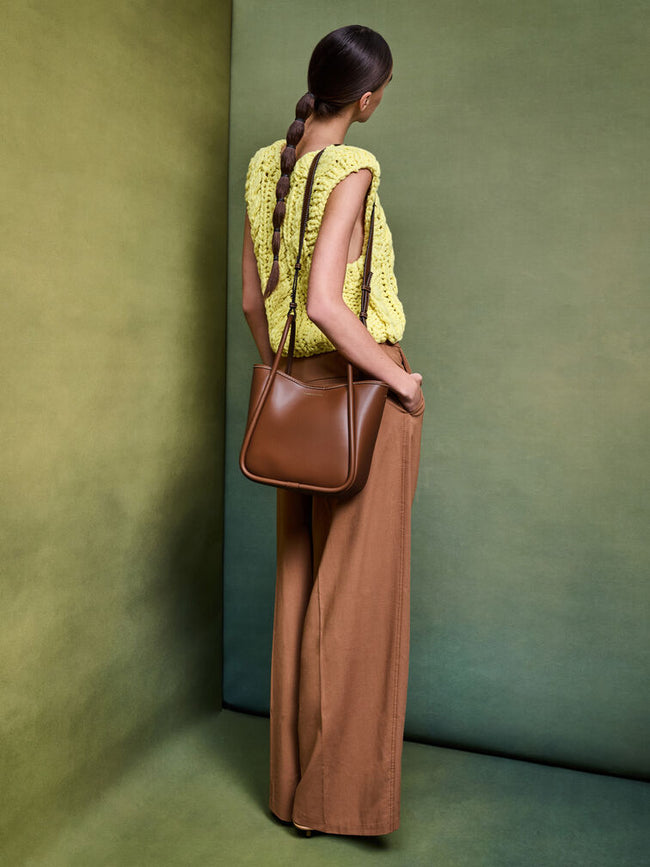 CHARLES & KEITH Women Mini Lyla Tubular Tote Bag - Chocolate -Chocolate