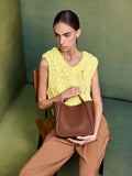 CHARLES & KEITH Women Mini Lyla Tubular Tote Bag - Chocolate -Chocolate