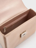 Satin Crystal-Buckle Belted Top Handle Bag_Sunset Nude