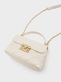Alva Quilted Top Handle Bag_Cream