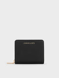CHARLES & KEITH Women Finley Zip-Around Small Wallet -Black