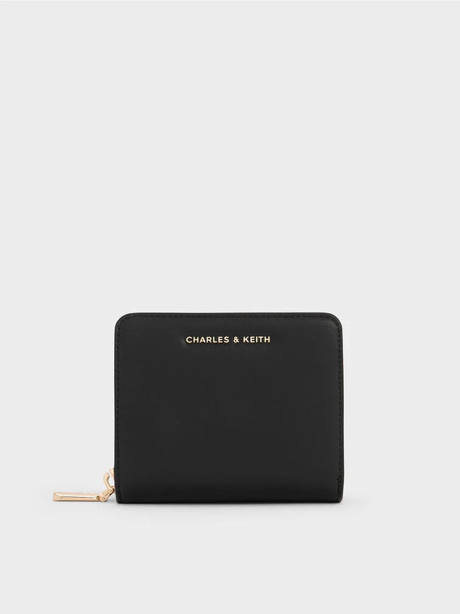 CHARLES & KEITH Women Finley Zip-Around Small Wallet -Black