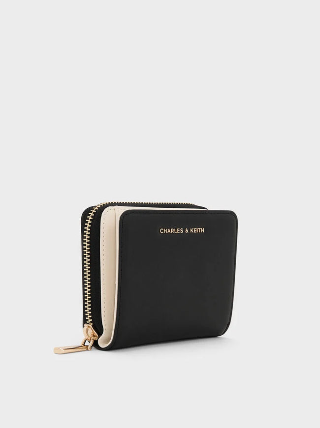 CHARLES & KEITH Women Finley Zip-Around Small Wallet -Black