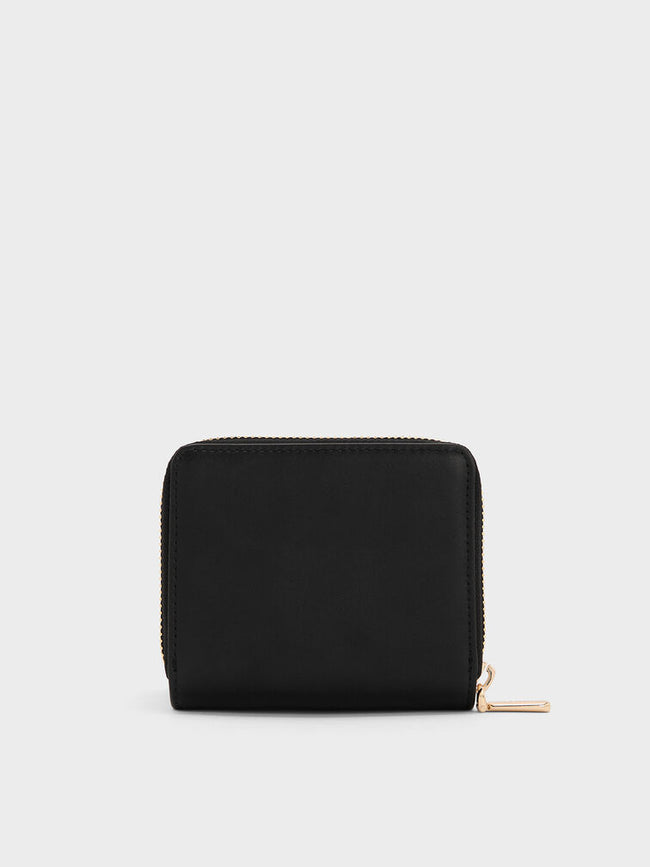 CHARLES & KEITH Women Finley Zip-Around Small Wallet -Black