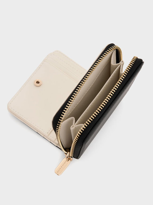 CHARLES & KEITH Women Finley Zip-Around Small Wallet -Black