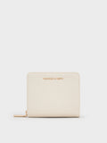 CHARLES & KEITH Women Finley Zip-Around Small Wallet -Cream