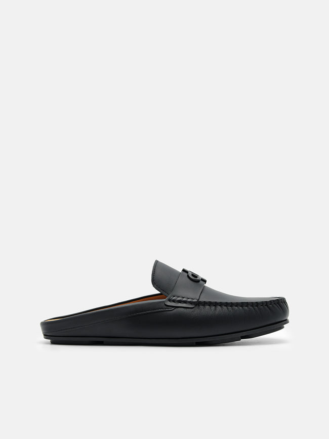PEDRO Icon Leather Mules - Black