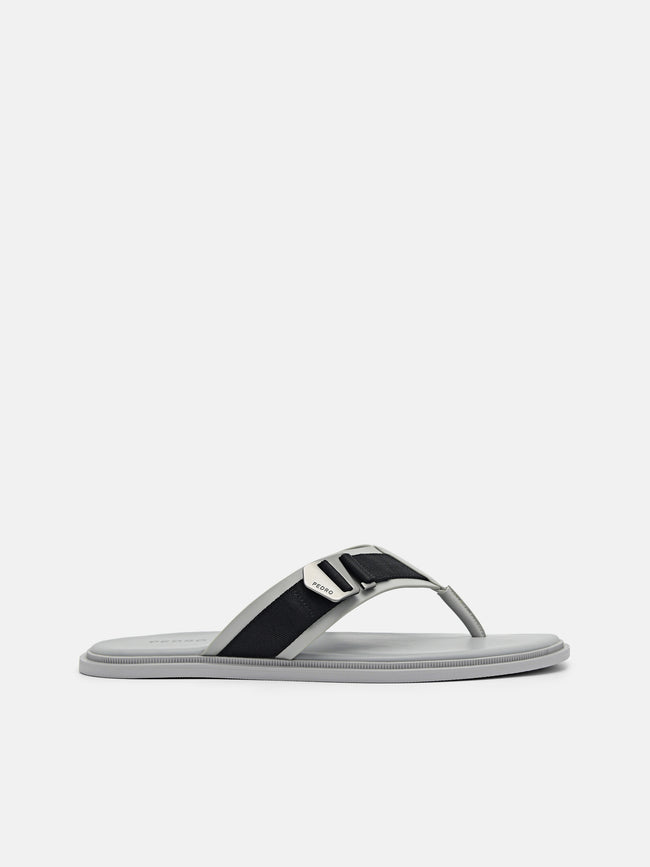 PEDRO Buckle Thong Sandals - Grey