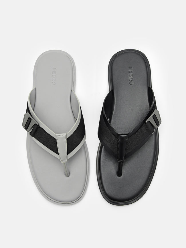 PEDRO Buckle Thong Sandals - Grey