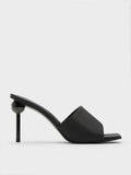 Satin Crystal-Embellished Ball-Heel Mules_Black Textured