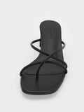Strappy Toe-Ring Block-Heel Sandals_Black
