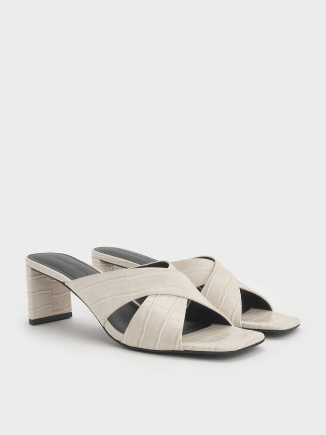 Georgina Crossover-Strap Blade-Heel Mules_Animal Print White