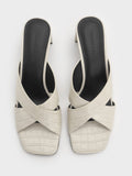 Georgina Crossover-Strap Blade-Heel Mules_Animal Print White