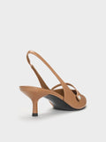 Helena Pearl Slingback Kitten Heel_Caramel