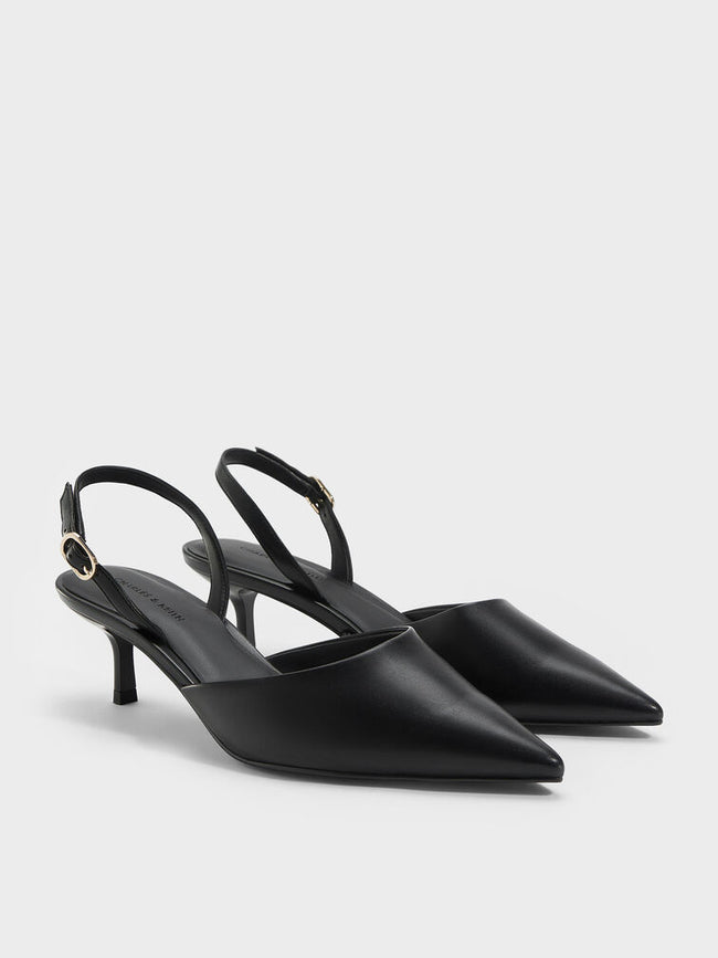 Stacy Slingback Kitten Heels_Black
