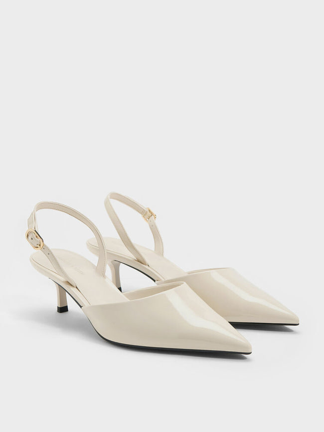 Stacy Patent Slingback Kitten Heels_Chalk