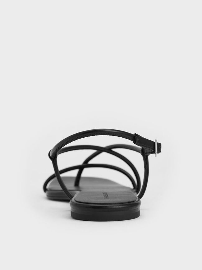 Strappy Crossover Slingback Sandals_Black