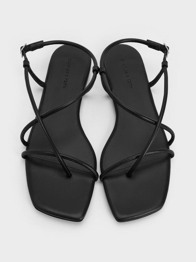 Strappy Crossover Slingback Sandals_Black