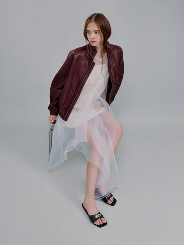 Lando Metallic-Accent Belted Slide Sandals_Black