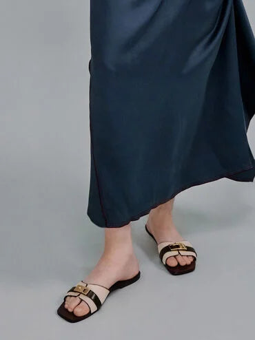 Lando Canvas Metallic-Accent Belted Slide Sandals_Multi