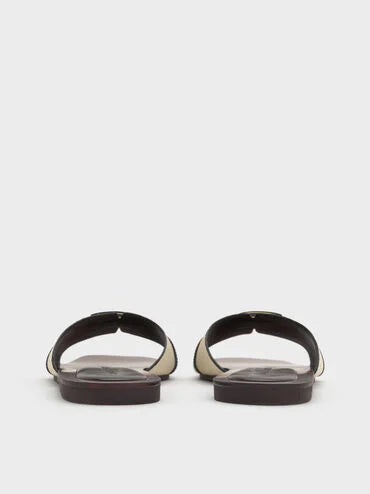 Lando Canvas Metallic-Accent Belted Slide Sandals_Multi