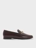 Metallic Knot-Bar Loafers_Dark Brown