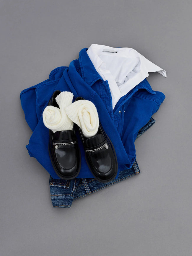 Braided-Chain Metallic-Accent Loafers_Black Box