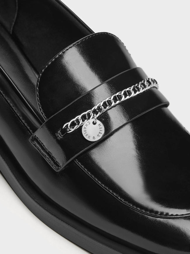 Braided-Chain Metallic-Accent Loafers_Black Box