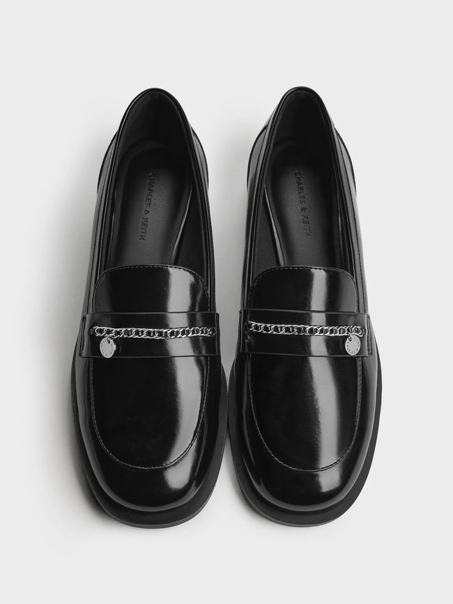Braided-Chain Metallic-Accent Loafers_Black Box