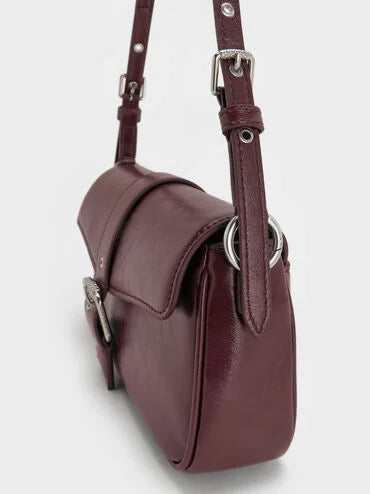 Blaise Belt Shoulder Bag_Wineberry Red