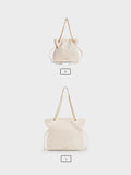 CHARLES & KEITH Women Arya Braided-Chain Tote Bag -Cream