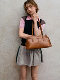 CHARLES & KEITH Women Noane Elongated-Handle Shoulder Bag -Distressed Tan
