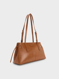 CHARLES & KEITH Women Noane Elongated-Handle Shoulder Bag -Distressed Tan