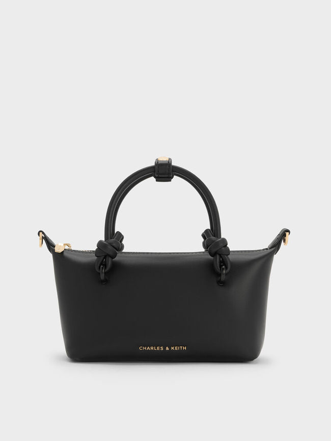 CHARLES & KEITH Women Sammie Knotted-Handle Tote Bag_Black