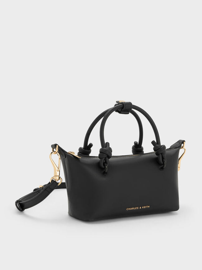 CHARLES & KEITH Women Sammie Knotted-Handle Tote Bag_Black