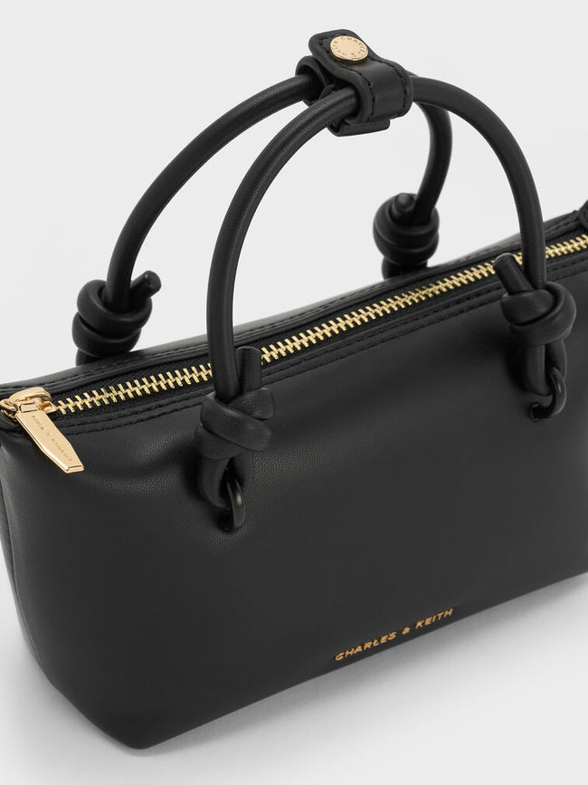 CHARLES & KEITH Women Sammie Knotted-Handle Tote Bag_Black