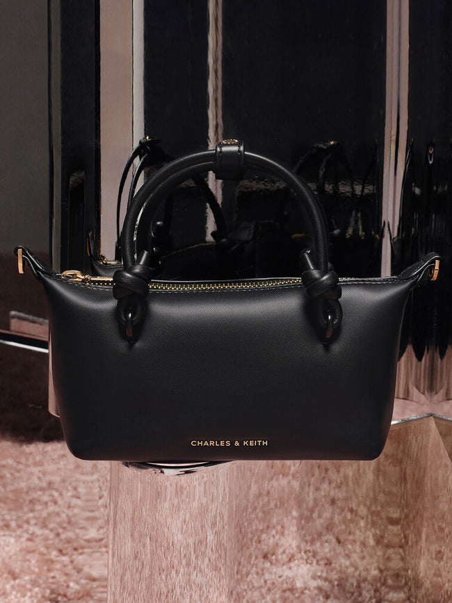 CHARLES & KEITH Women Sammie Knotted-Handle Tote Bag_Black