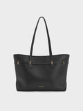 Arlet Double-Handle Belted Tote Bag_Black