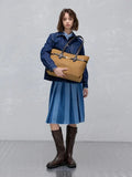 Arlet Double-Handle Belted Tote Bag_Sahara Sand