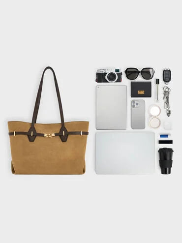 Arlet Double-Handle Belted Tote Bag_Sahara Sand