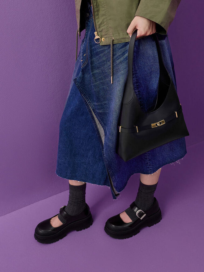 Arlet Metallic-Accent Belted Hobo Bag_Black