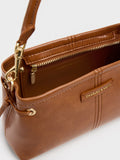 CHARLES & KEITH Women Noane Top Handle Bag -Distressed Tan