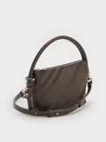 Zeya Recycled Suede Top Handle Bag_Dark Moss