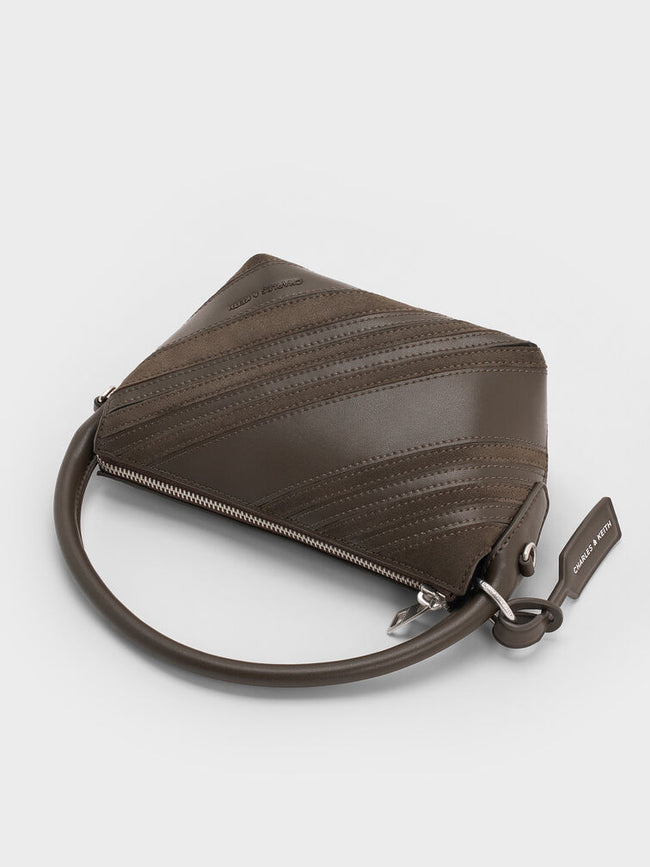 Zeya Recycled Suede Top Handle Bag_Dark Moss