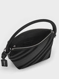 Zeya Recycled Suede Top Handle Bag_Noir