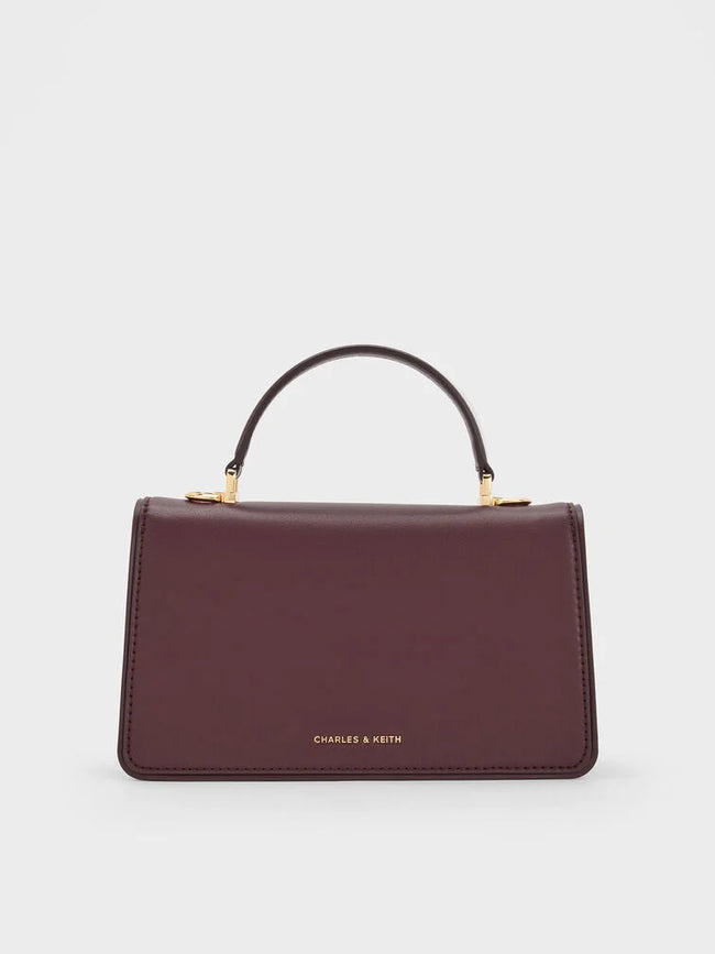 Arlet Belted Top Handle Bag_Wineberry Red